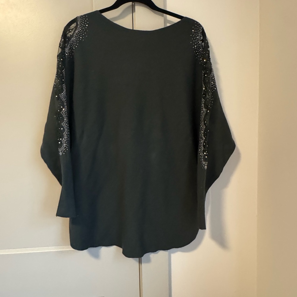 Tahari Elegant Dark Green Women's Top 2x